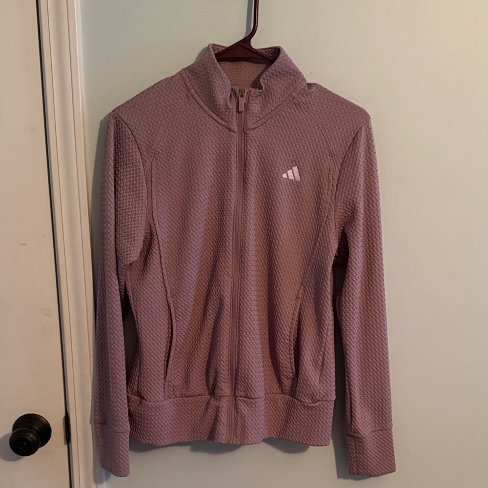 Adidas Mauve Textured Full-Zip Jacket